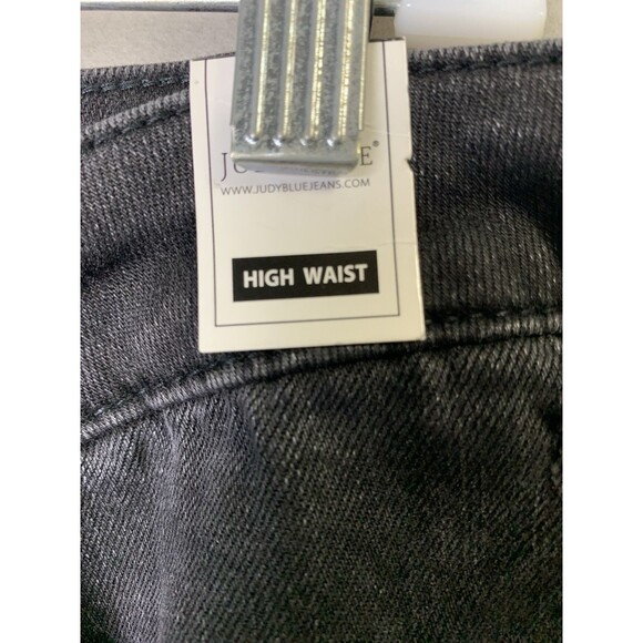 Judy Blue Jeans Womans 18W Black High Waist Rigid Magic Distressed 90's Straight - Picture 8 of 16